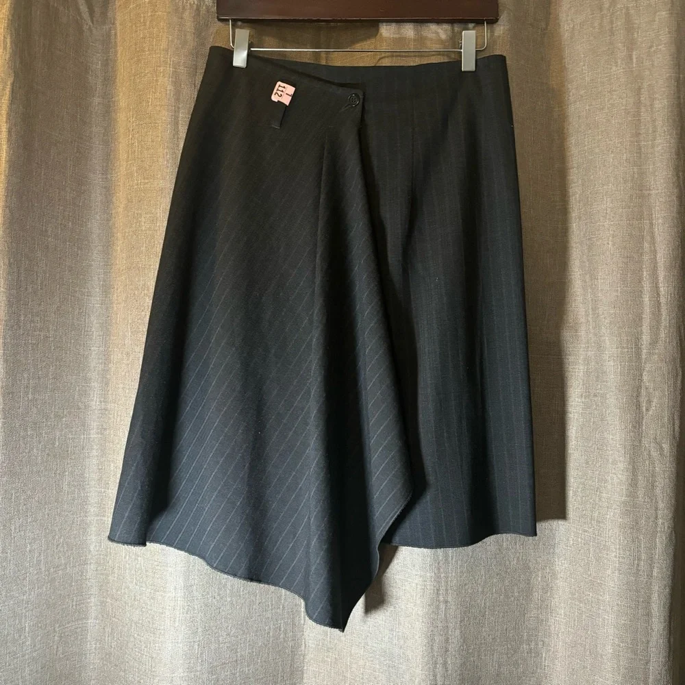 United Colors Of Benetton pinstripe wrap skirt